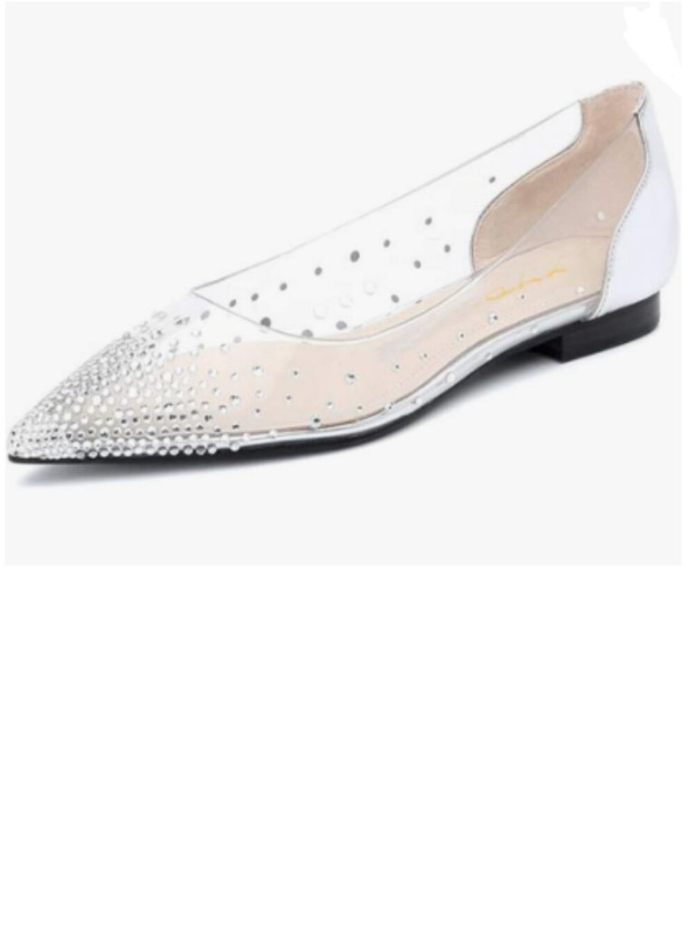 XYD Silver  Rhinestones Studded Low Heel Slip On Pointed Toe Evening Dressy Shoe